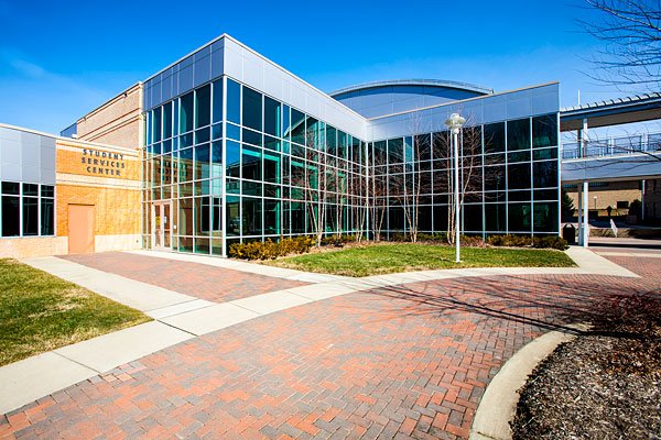 Morning light on a campus building